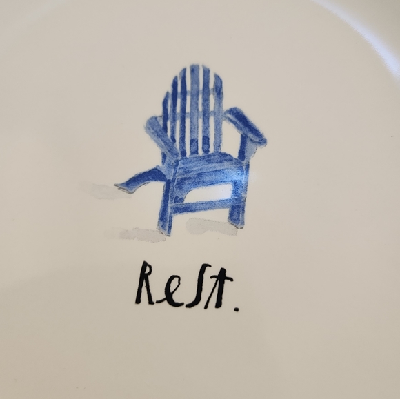 Set of 4 Rae Dunn Artisan Collection Rest Relax Porcelain Dessert Plates - Picture 9 of 9